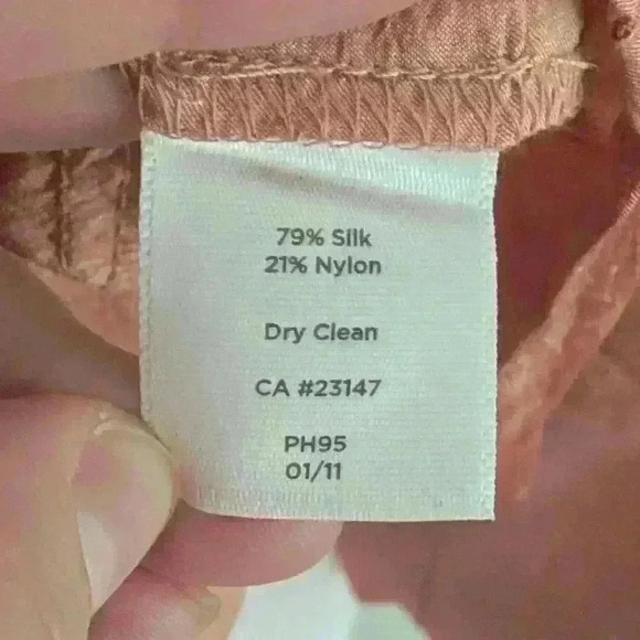 Talbots Peach/Pink Silk Bell Sleeve Blouse - Picture 8 of 11